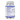A clear plastic supplement bottle with a white cap, showing a blue and white 'Supplement Facts' label. White capsules are visible inside the bottle, and the cap has a seal tape.