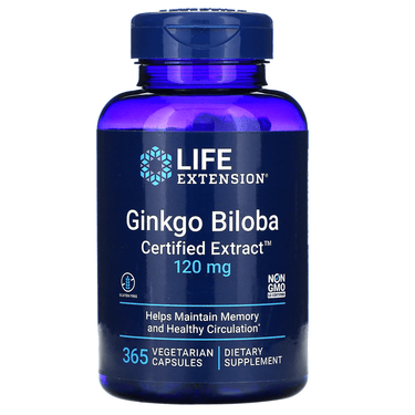 Life Extension Ginkgo Biloba Certified Extract 120 mg 365 Caps