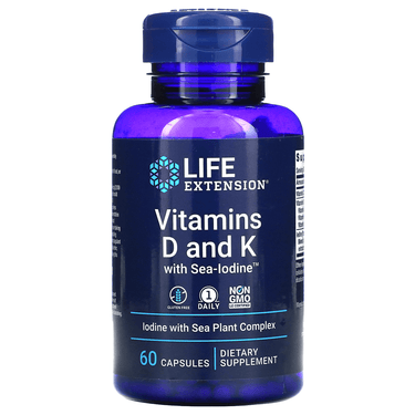Life Extension Vitamins D and K With Sea-Iodine 60 Caps
