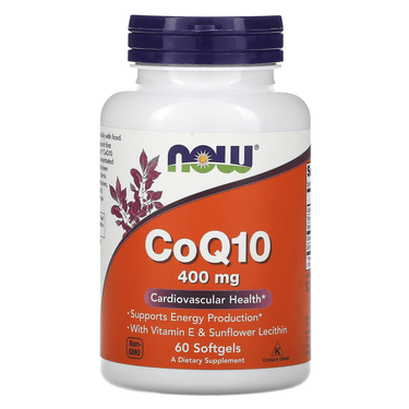 Now Foods CoQ10 w/Lecithin & Vitamin E 400mg 60 Softgels