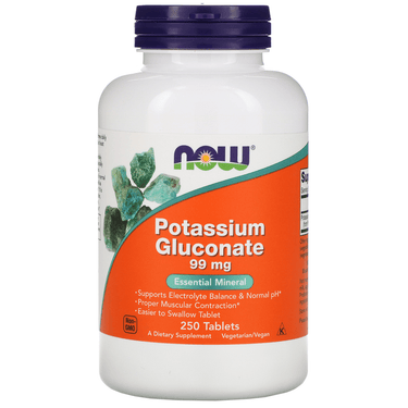 Now Foods Potassium Gluconate 99 Mg 250 Tablets