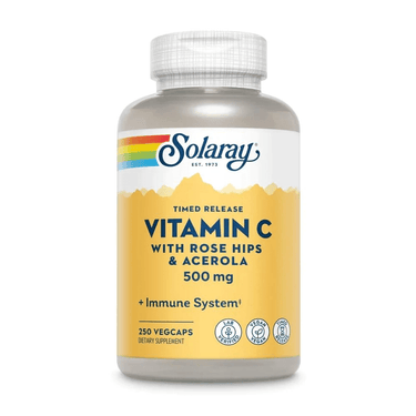 Solaray Vitamin C Time Release w/ Rose Hips & Acerola 500mg 250 Capsules
