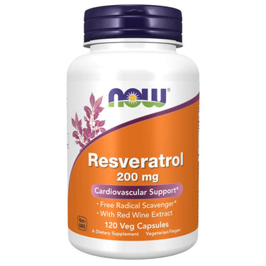 Now Foods Natural Resveratrol 200 Mg 120 Vegetable Capsules