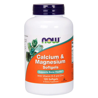 Now Foods Calcium and Magnesium w/Vitamin D-3 and Zinc 120 Gels