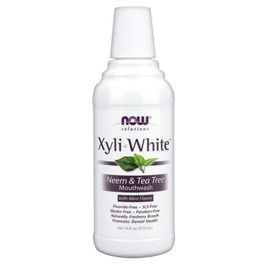 Now Foods Xyli White Neem & Tea Tree Mouthwash 16FlOz