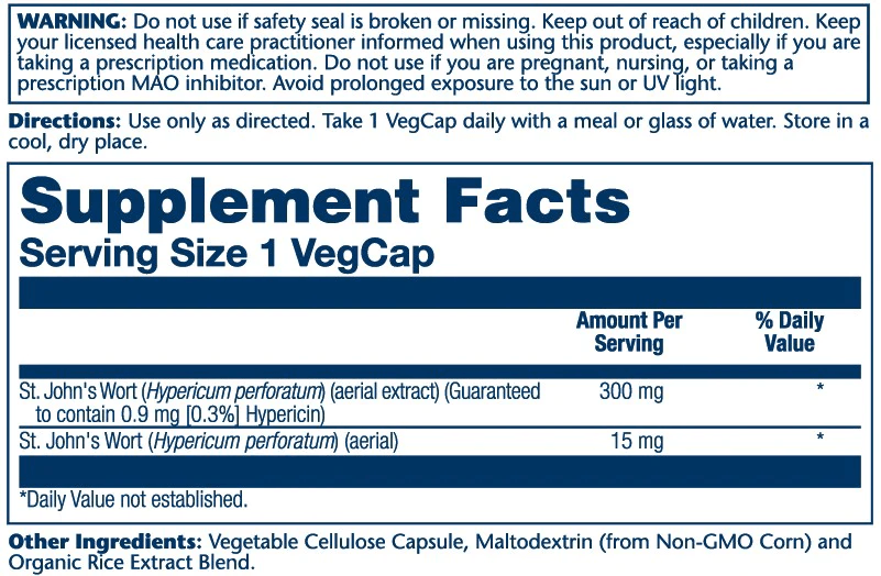 Solaray St. John's Wort 300mg 60 Capsules 