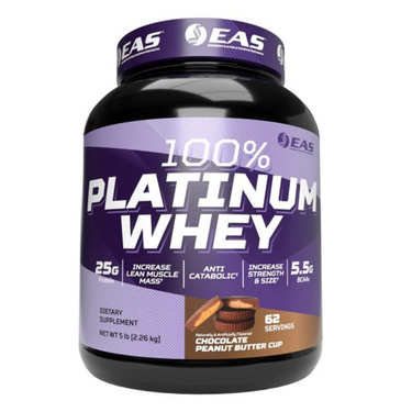 CLEARANCE: EAS Platinum Whey 62sv 5lbs Chocolate Peanut Butter EXP 01/2026