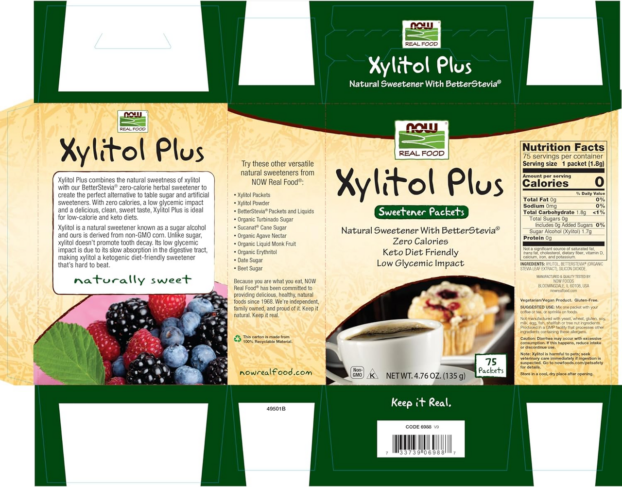  Now Foods Xylitol Plus Packets 75 / Box 