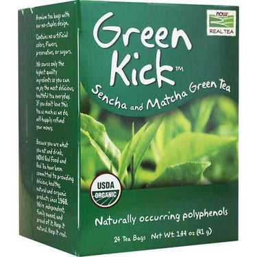 Now Foods Green Kick Sencha and Matcha Green Tea 24 Bags