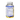 A clear supplement bottle filled with yellow capsules, showing the back of the label with Supplement Facts text and a broken seal warning on the white cap, isolated on a white background.