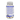 A clear plastic supplement bottle filled with beige tablets, featuring a white and blue label with product information text and a white seal-style cap printed with warning text.