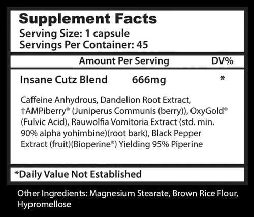  Insane Labz Insane Cutz 45 Caps 