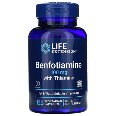  Life Extension Benfotiamine with Thiamine 100mg 120 Vegecaps 