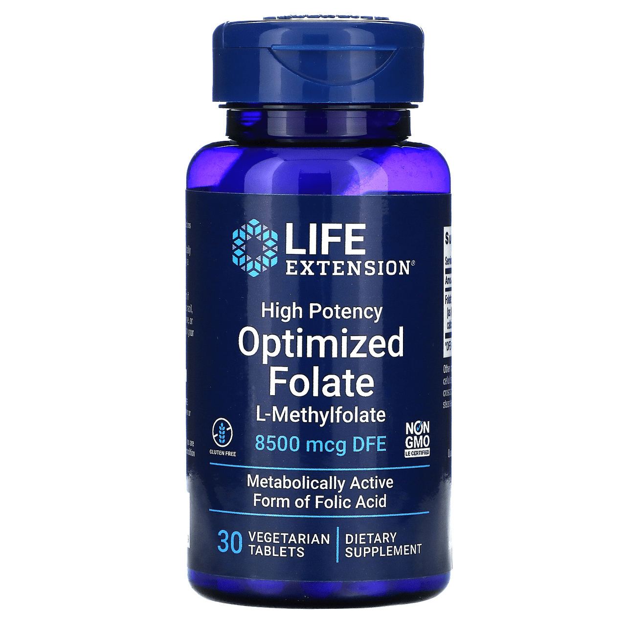  Life Extension High Potency Optimized Folate L-Methylfolate 8500mcg 30VT 