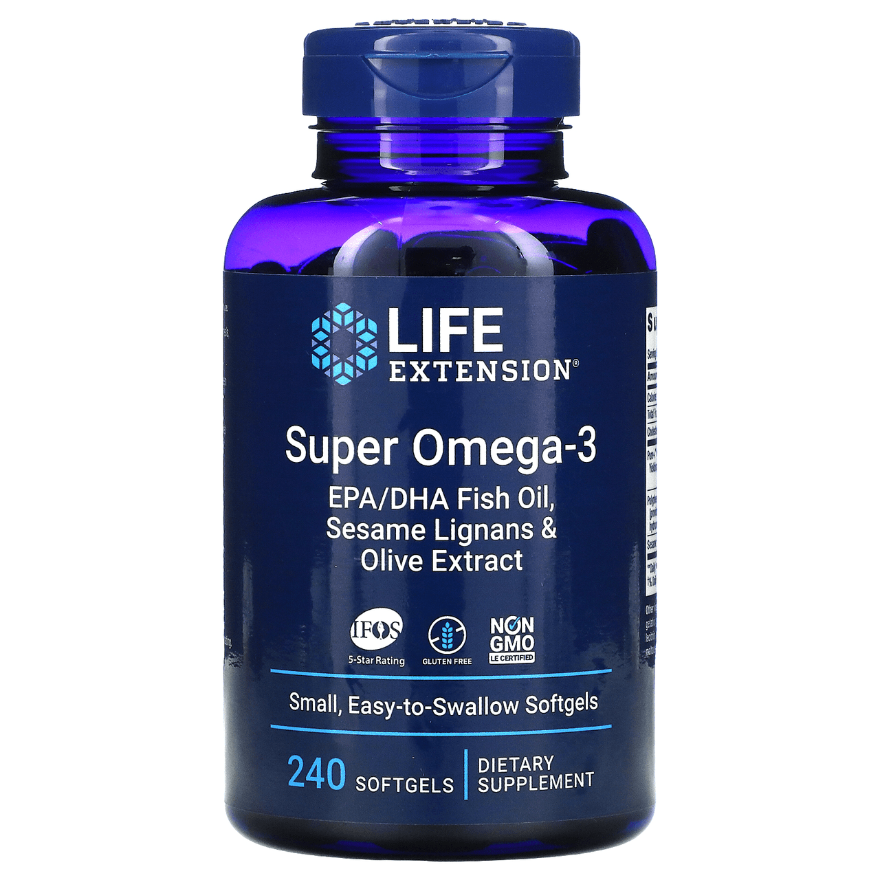  Life Extension Super Omega-3 EPH/DHA w/ Sesame Lignans & Olive Extract 240SG 