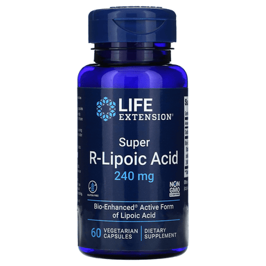  Life Extension Super R-Lipoic Acid 240mg 60 Vege Caps 