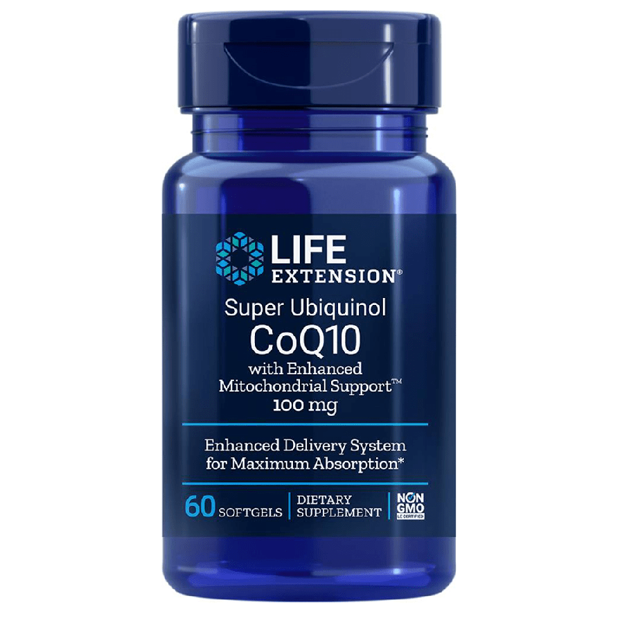 Life Extension Super Ubiquinol CoQ10 with Enhanced Mitochondrial Support 100mg 60 Softgels 