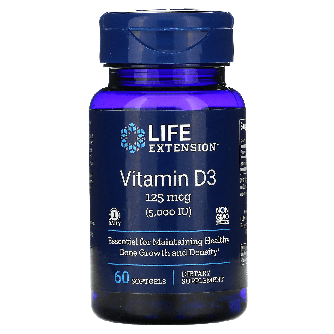  Life Extension Vitamin D-3 5000IU 60 Caps 