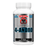 Supplement bottle labeled '4-Andro' with branding on a white background