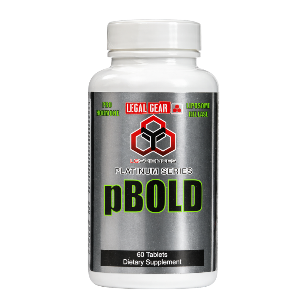 Supplement bottle labeled 'pBOLD' by Legal Gear on a white background