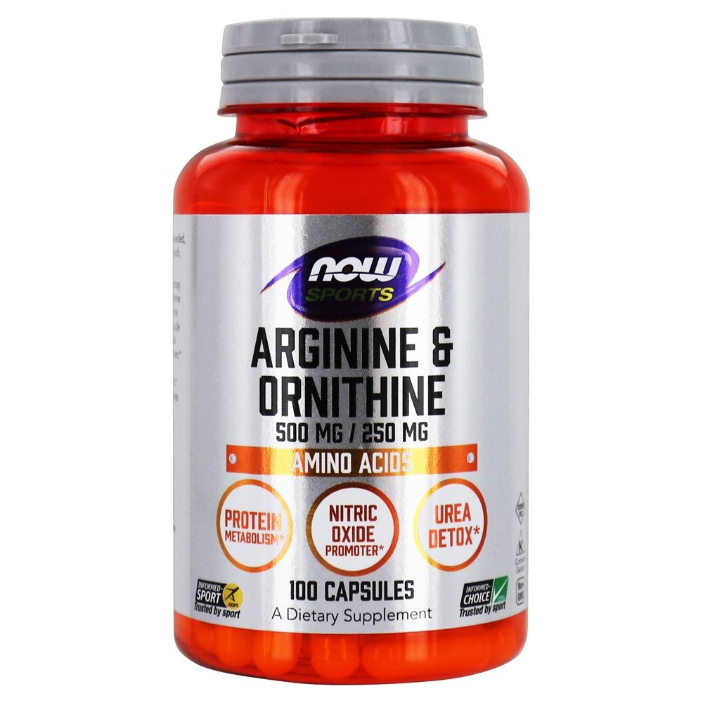  Now Foods Arginine / Ornithine 100 Capsules 