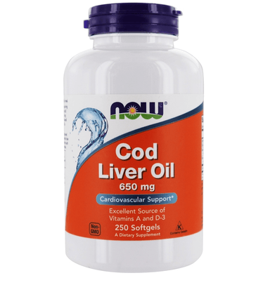  Now Foods Cod Liver Oil 650 Mg 250 Softgels 