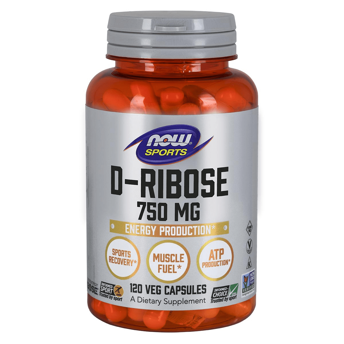  Now Foods D-Ribose 750mg 120 Vege Caps 