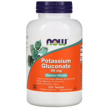  Now Foods Potassium Gluconate 99 Mg 250 Tablets 