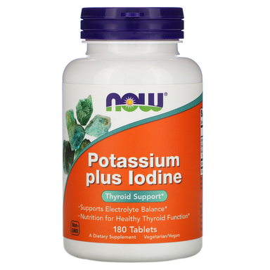  Now Foods Potassium Plus Iodine 180 Tablets 