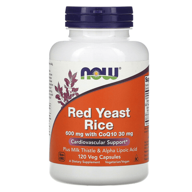  Now Foods Red Yeast Rice 600mg & CoQ10 30mg  120 Vegetable Capsules 