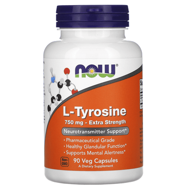 Now Foods Tyrosine 750 Mg 90 Capsules