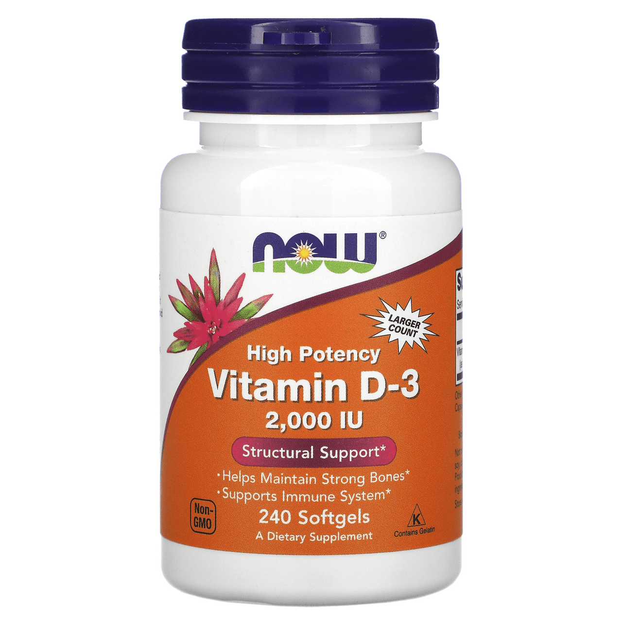  Now Foods Vit D-3 2000IU 240 Softgels 