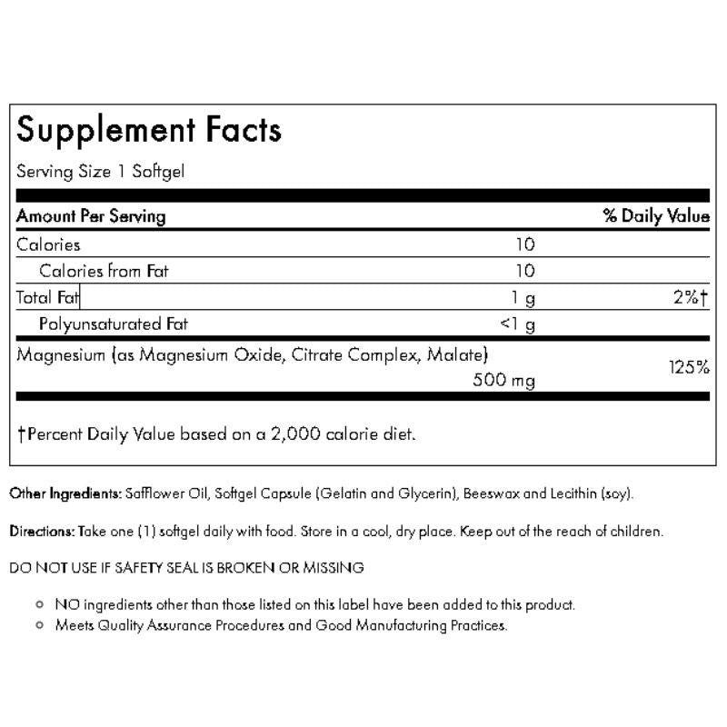  Nature's Life Softmag 500mg 60 Softgels 