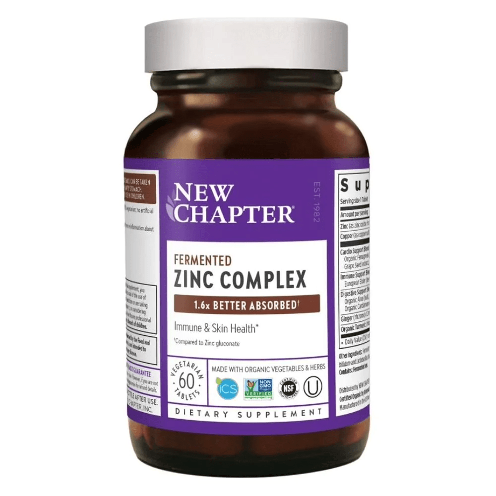  New Chapter Fermented Zinc Food Complex 60 Tablets 