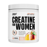 Nutrex Creatine for Women supplement container in the peach mango flavor on a white background