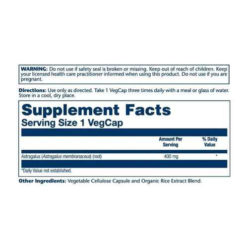  Solaray Astragalus 400mg 180 Capsules 