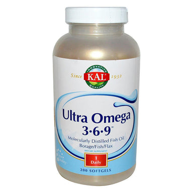  Kal Ultra Omega 3-6-9 Borage/Fish/Flax 200 Softgels 