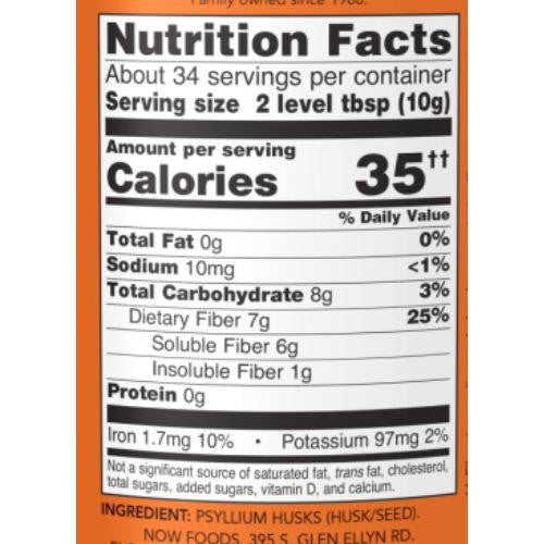  Now Foods Psyllium Husk Whole 12 Oz 