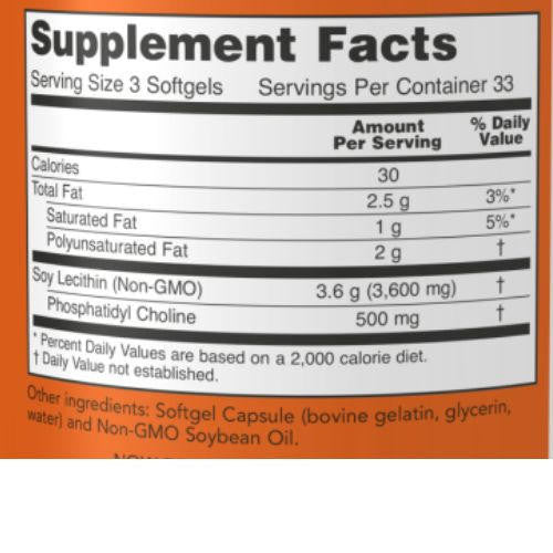  Now Foods Lecithin 1200 Mg 100 Softgels 