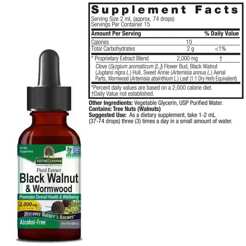Nature's Answer Nature’s Answer Liquid Black Walnut and Wormwood 1 fl oz 