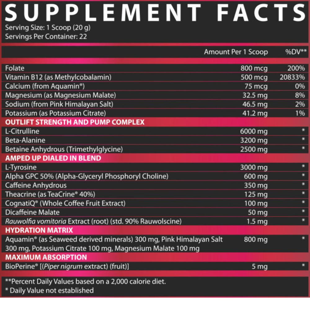  Nutrex Research Outlift Amped 20 Servings 