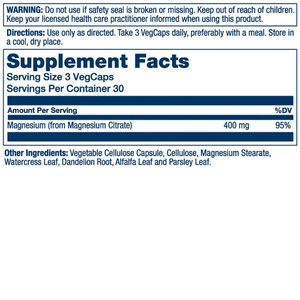  Solaray Magnesium Citrate 400mg 90 Capsules 