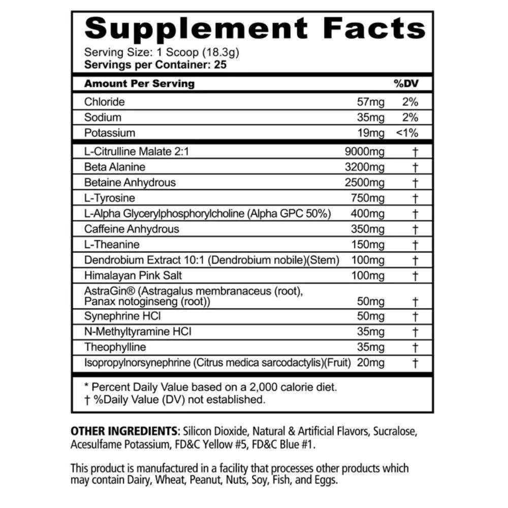  Panda Supps Pandemic  Pre-Workout 25 Servings 