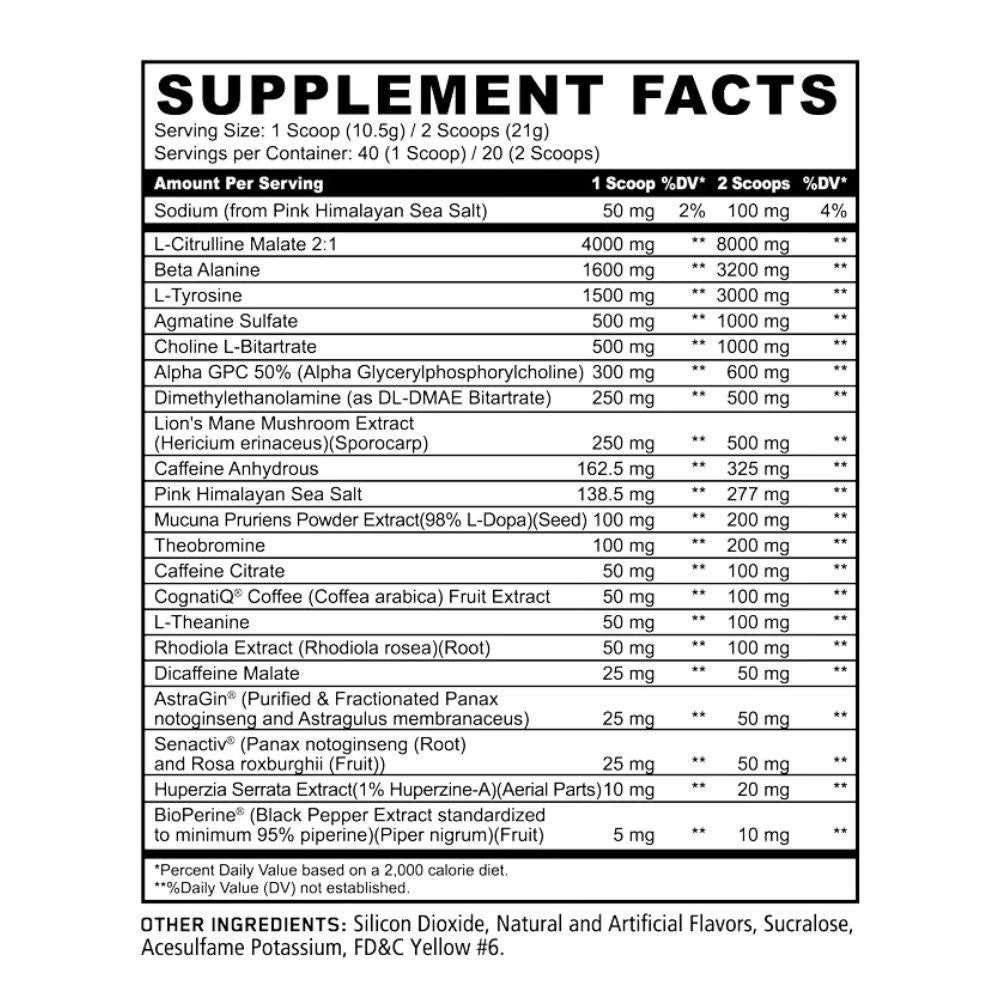  Panda Supps Skull Pre Workout 40 Servings 