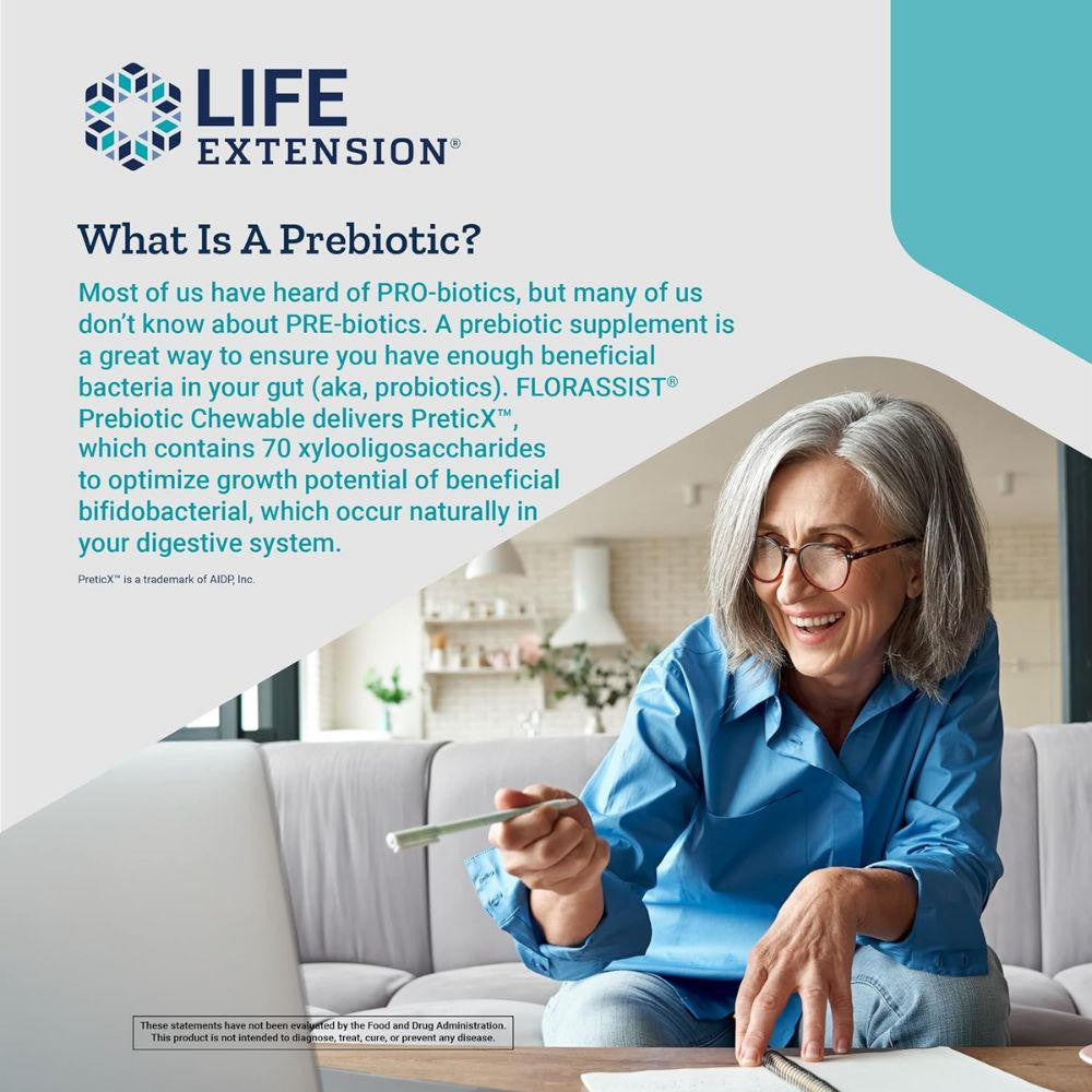  Life Extension Prebiotic Chewable 60 Tablets 