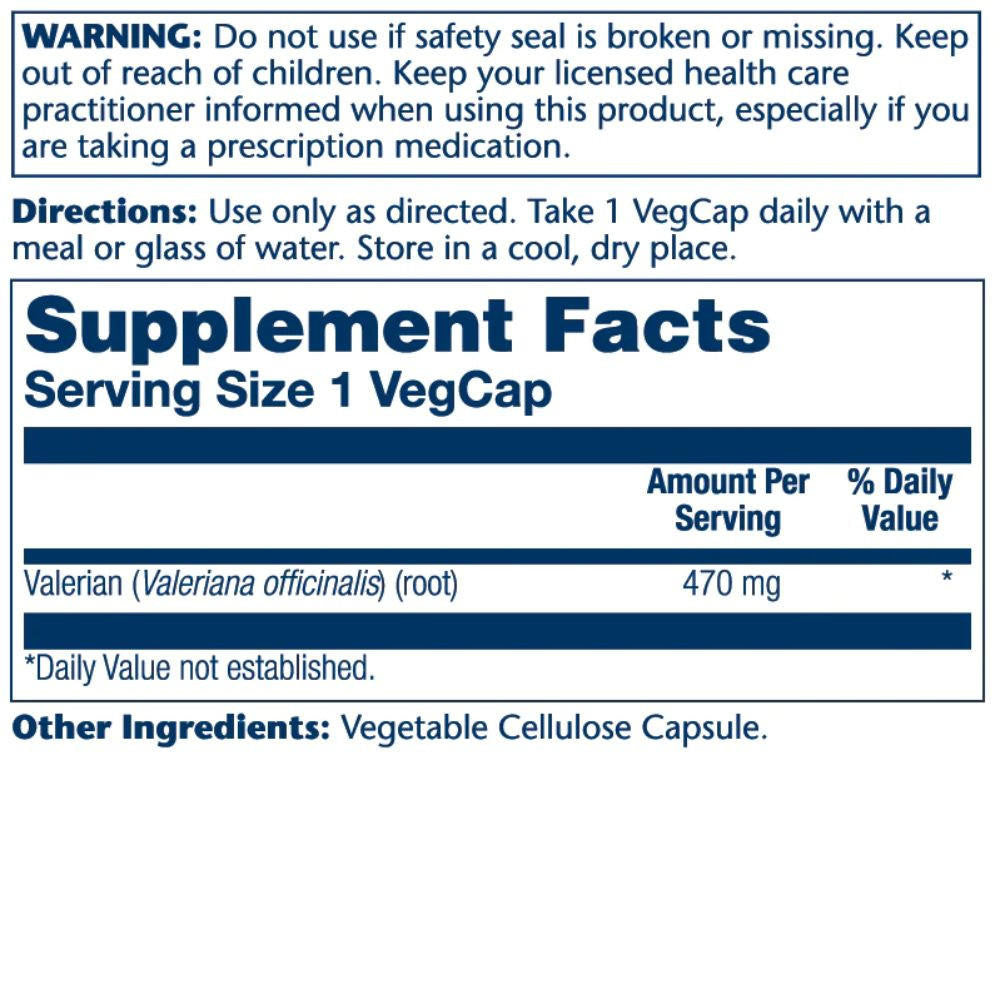  Solaray Valerian Root 470 mg 100 caps 