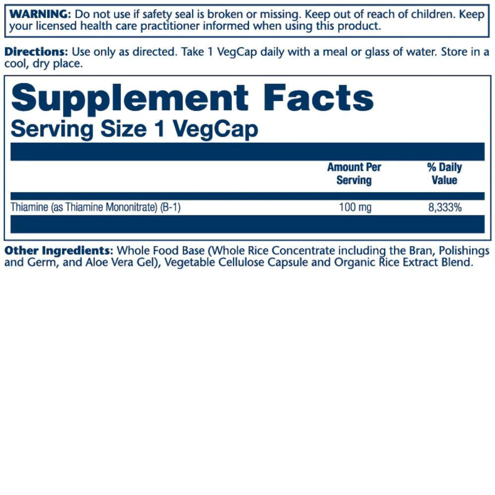  Solaray Vitamin B-1 100mg 100 caps 