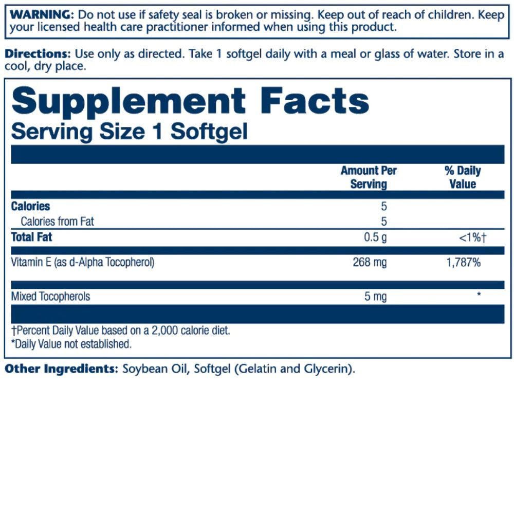  Solaray Vitamin E 400 IU 50 Softgels 