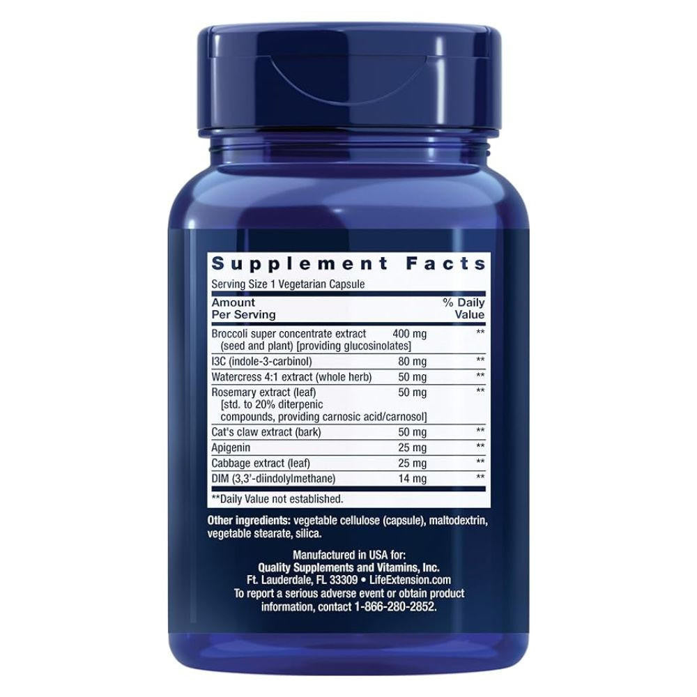  Life Extension Triple Action Cruciferous Vegetable Extract 60 Capsules 