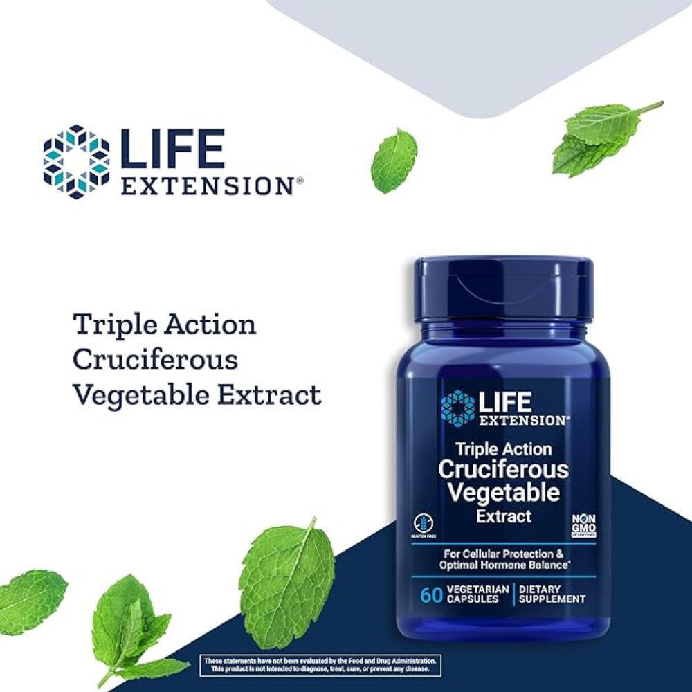  Life Extension Triple Action Cruciferous Vegetable Extract 60 Capsules 